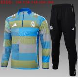 Chándal Real Madrid 2025/26 (Bule with Green Half zipper) - NIÑOS